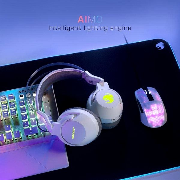 Gaming Headphones ROCCAT ELO 7.1 AIR, RGB + AIMO, White Lifestyle