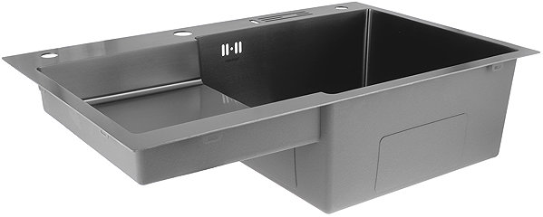 Stainless Steel Sink MIXXUS MH7849R-HK Graphite Stainless steel sink with trap, graphite ...