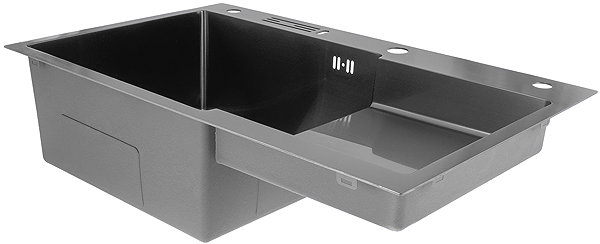 Stainless Steel Sink MIXXUS MH7849L-HK Graphite Stainless steel sink with trap, graphite ...