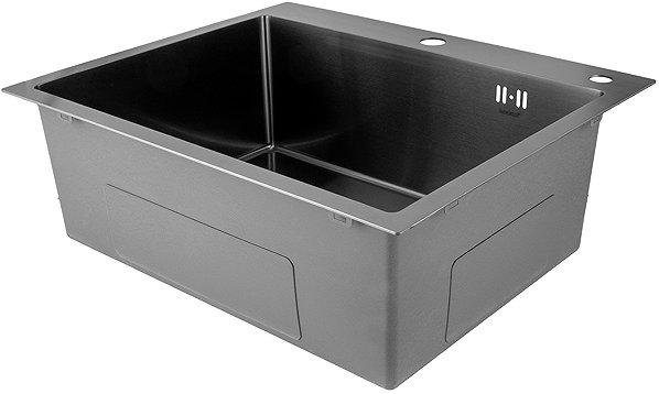 Stainless Steel Sink MIXXUS MH6050 Graphite Stainless steel sink with trap, graphite ...