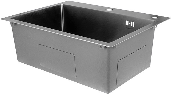 Stainless Steel Sink MIXXUS MH6050 Decor Graphite Stainless steel sink with trap, graphite ...