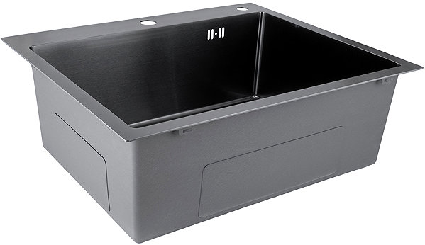 Stainless Steel Sink MIXXUS MH5843 Graphite Stainless steel sink with trap, graphite ...