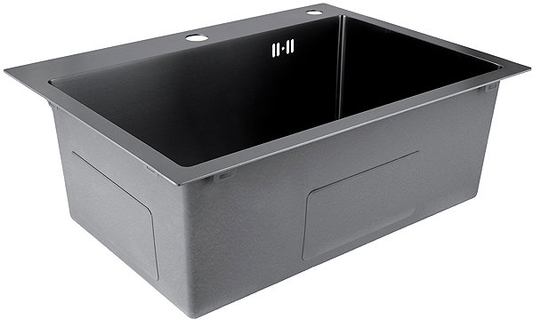 Stainless Steel Sink MIXXUS MH5843 Decor Graphite Stainless steel sink with trap, graphite ...
