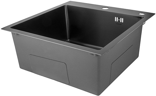 Stainless Steel Sink MIXXUS MH5050 Decor Graphite Stainless steel sink with trap, graphite ...