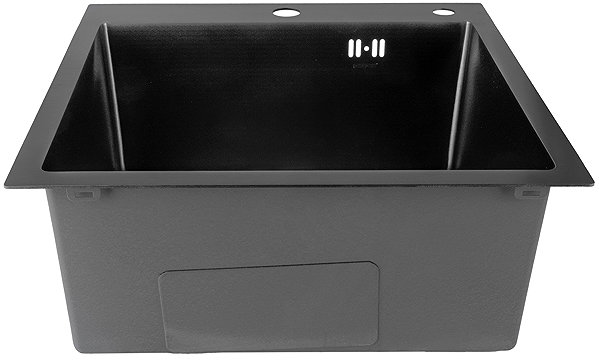 Stainless Steel Sink MIXXUS MH5050 Decor Graphite Stainless steel sink with trap, graphite ...