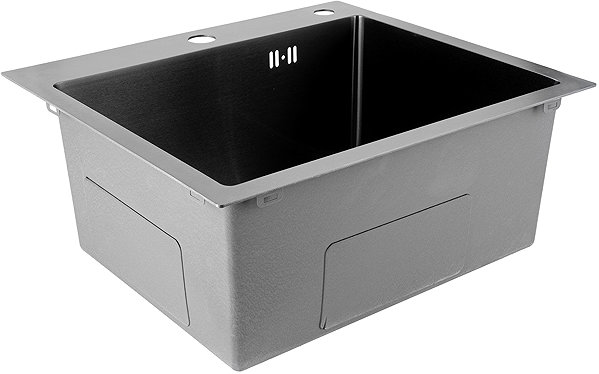 Stainless Steel Sink MIXXUS MH5050 Graphite Stainless steel sink with trap, graphite ...
