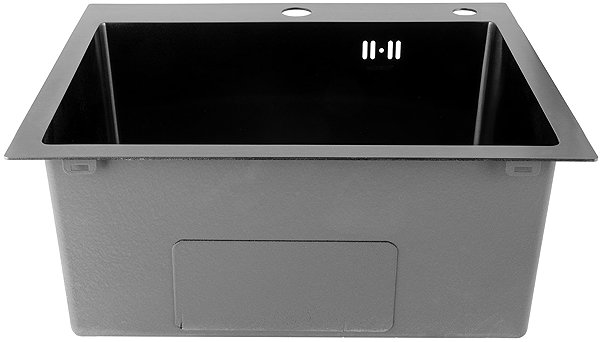 Stainless Steel Sink MIXXUS MH5050 Graphite Stainless steel sink with trap, graphite ...