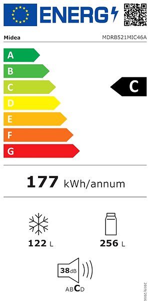 Refrigerator MIDEA MDRB521MIC46A Energy label
