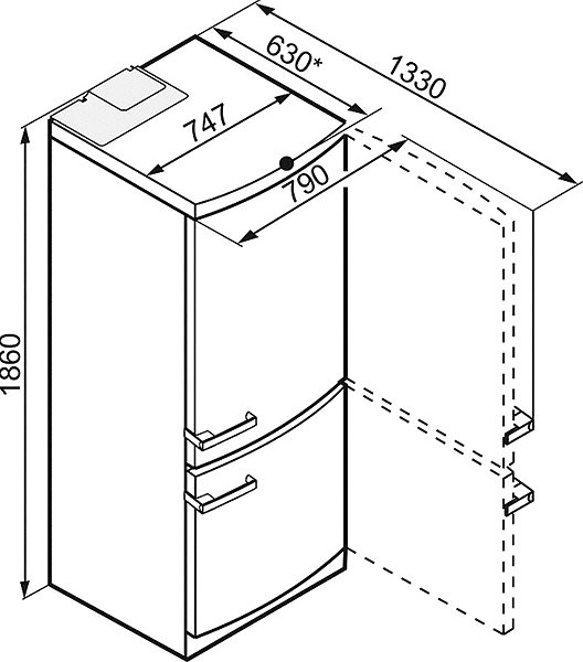 Refrigerator MIELE KFN 15842 D edt/cs Technical draft