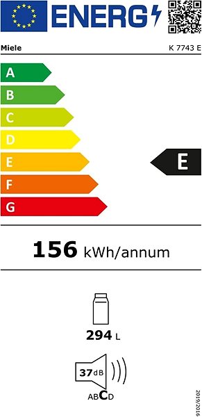 Built-in Fridge Miele K 7743 E Energy label