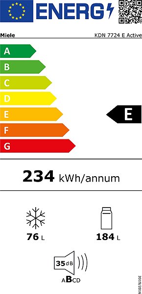 Built-in Fridge MIELE KDN 7724 E Active Energy label