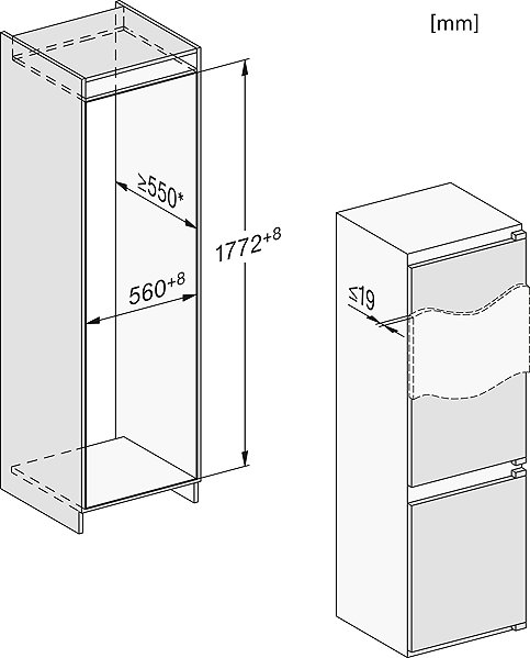 Built-in Fridge MIELE KDN 7724 E Active Technical draft