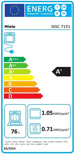 MIELE DGC 7151 Black Line + MIELE M 2240 SC OBSW built-in oven and microwave set Energy label