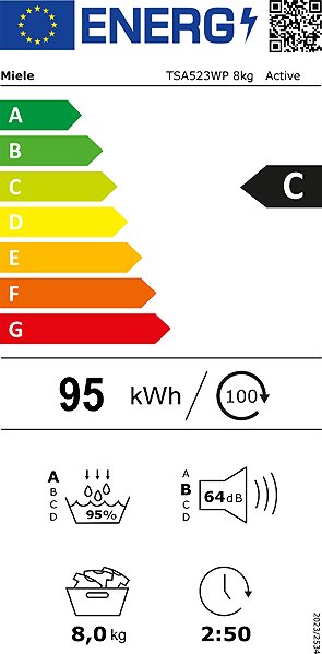 MIELE TSA 523 WP tumble dryer Energy label