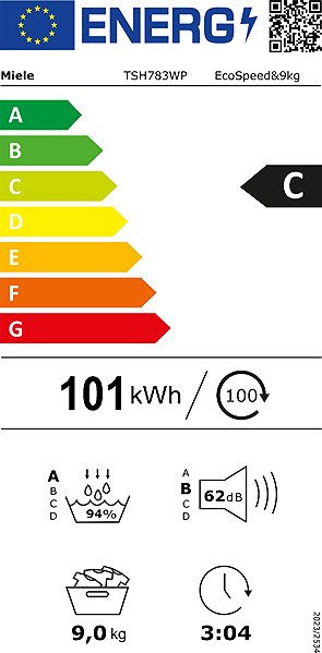 MIELE TSH 783 WP tumble dryer Energy label