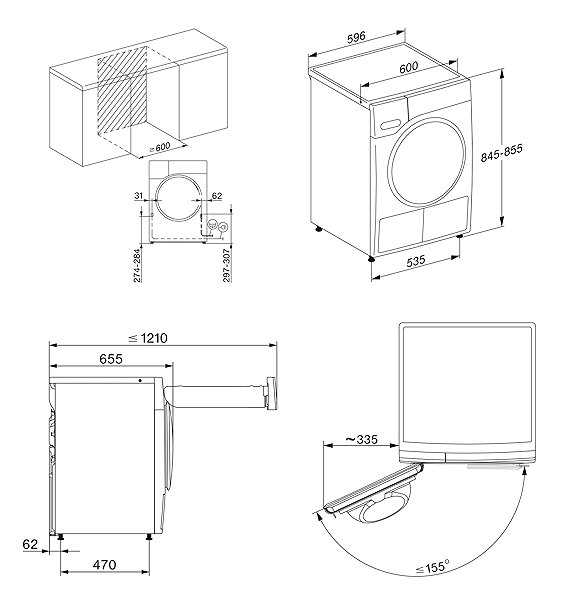 Clothes Dryer MIELE TWH 780 WP Technical draft
