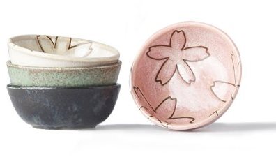 Set of bowls Made In Japan Set of bowls Stylized Flowers 100 ml 4 pcs .