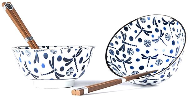Sada misek Made In Japan Set misek Blue Dragonfly s hůlkami 400 ml 2 ks ...