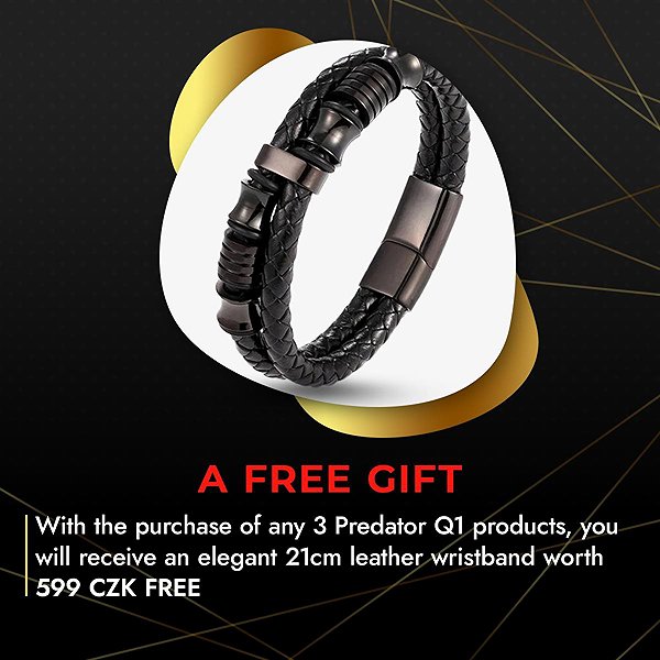 Predator Q1 Leather Bracelet – Black Infinity SLPG1588 - 19 cm.