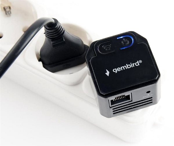 WiFi Booster Gembird WNP-RP300-03 300 Mbps, Black Connectivity (ports)