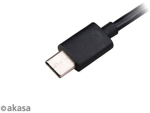 Adatkábel AKASA USB C tápkábel kapcsolóval / AK-CBUB57-15BK Csatlakozási lehetőségek (portok)