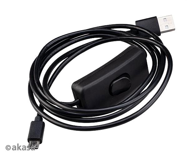 Adatkábel AKASA USB Micro-B tápkábel kapcsolóval / AK-CBUB58-15BK Képernyő