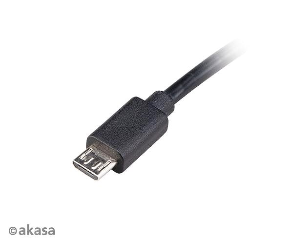 Adatkábel AKASA USB Micro-B tápkábel kapcsolóval / AK-CBUB58-15BK Csatlakozási lehetőségek (portok)