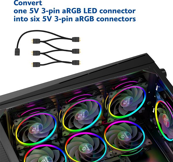 Adapter AKASA - 1 to 6 addressable RGB splitter / AK-CBLD13-85BK ...
