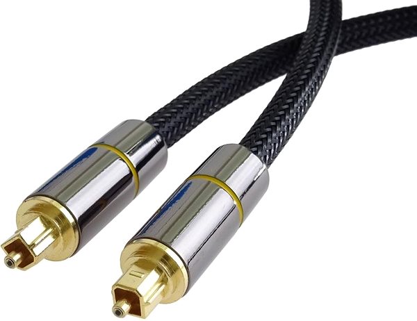 Audio kábel PremiumCord Toslink, OD:7mm, Gold-metal design + Nylon, 0.5m Jellemzők/technológia