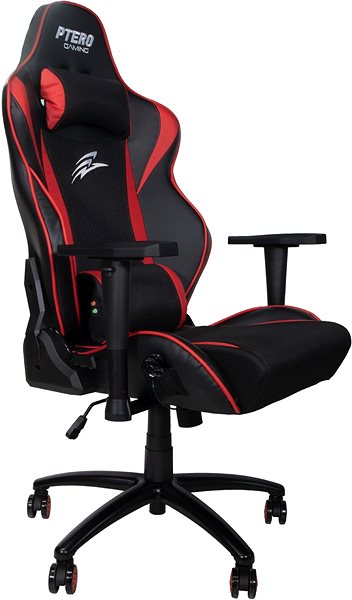 Gamer szék EVOLVEO Ptero ZX Cooled fekete/piros Oldalnézet
