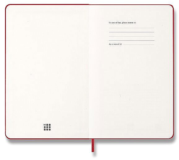 Határidőnapló Moleskine 2027 L napi beosztású, kemény borítós, piros ...
