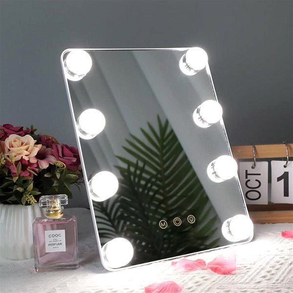 Makeup Mirror Mmiro, Hollywood make-up mirror with lighting L619 23 × 30 cm, white ...