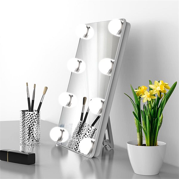 Makeup Mirror Mmiro, Hollywood make-up mirror with lighting L619 23 × 30 cm, white ...