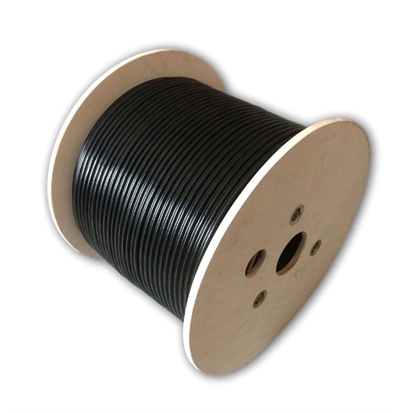 Ethernet Cable Datacom FTP Wire CAT5E PVC + PE 305m Spool Black 2-OUTDOOR Screen