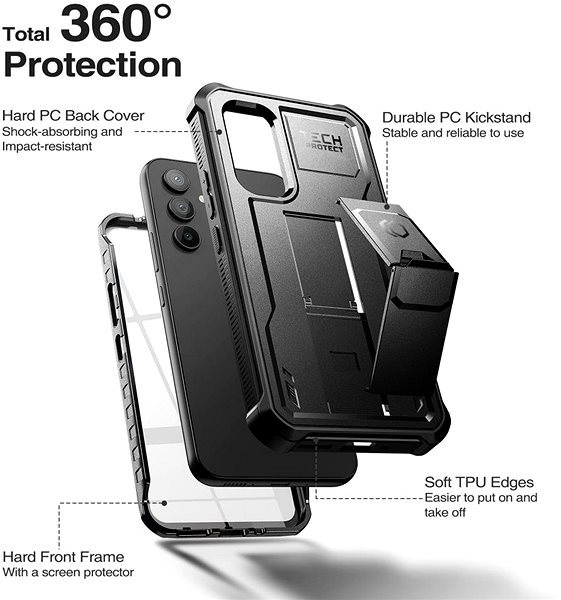 Kryt na mobil Tech-Protect Kevlar na Samsung Galaxy A54 5G, čierny ...