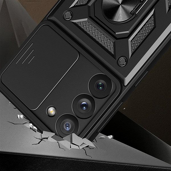 Kryt na mobil MG Hybrid Armor Camshield na Samsung Galaxy A34 5G, modrý ...