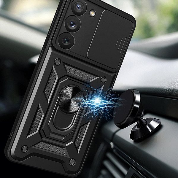 Kryt na mobil MG Hybrid Armor Camshield na Samsung Galaxy A34 5G, modrý ...