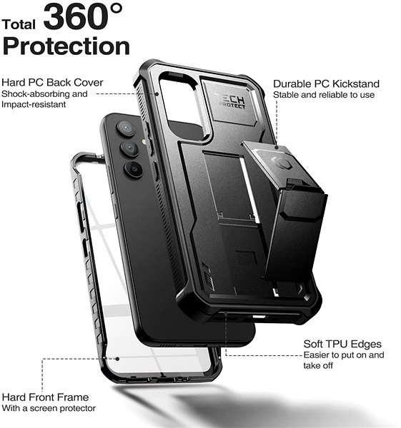Kryt na mobil Tech-Protect Kevlar na Samsung Galaxy A34 5G, čierny ...
