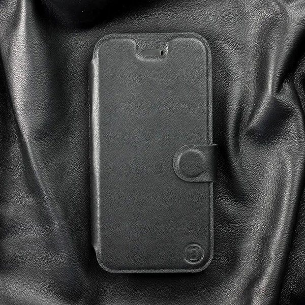 Mobiltelefon tok Mobiwear Google Pixel 9 fekete bőr flip tok - L_BLS ...