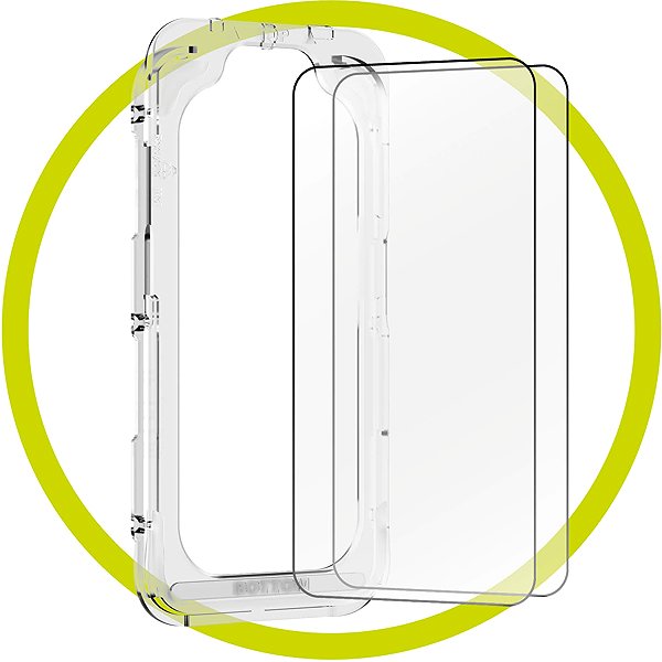Glass Screen Protector Mobile Origin EasyGlass Protective Glass with Applicator iPhone 15 Pro, 2 pcs ...