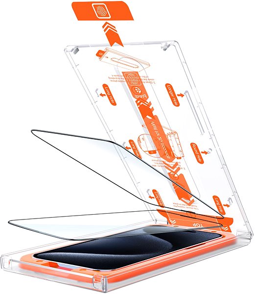 Üvegfólia Mobile Origin Orange Screen Guard iPhone 15 Plus üvegfólia + applikátor - 2db ...