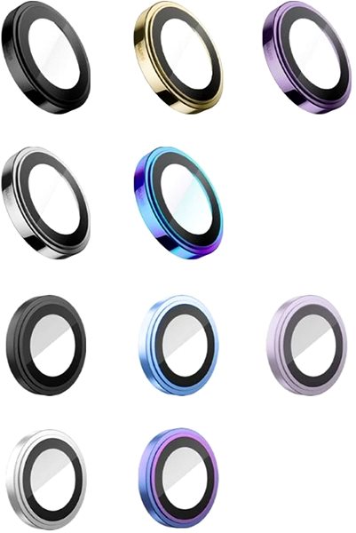 Objektiv-Schutzglas Blueo Sapphire Crystal Stainless Steel Camera Lens Protector Black iPhone 15 Pro Max ...