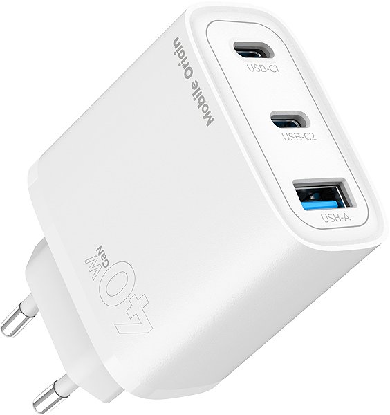 Wall Charger Mobile Origin GaN 40W Wall Charger MO13 1 USB-A + 2 USB-C ...