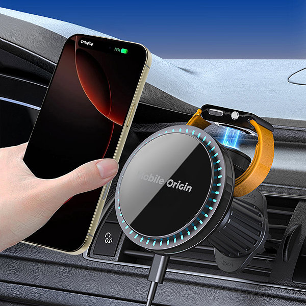Car Charger Mobile Origin Wireless Car Vent Charger CA18 Apple Watch/iPhone MagSafe Compatible ...