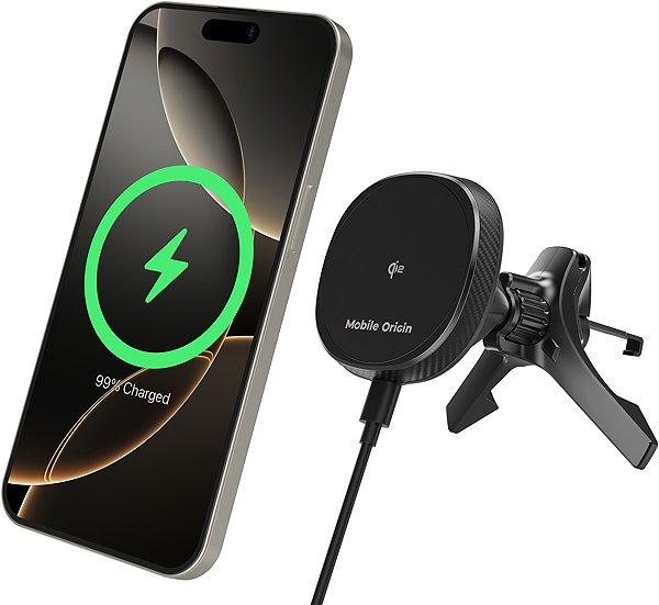 Car Charger Mobile Origin Wireless Car Vent Qi2 Charger CA15 with integrated fan ...