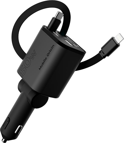 Car Charger Mobile Origin 4in1 50W Car Charger CA28 USB-C + USB-A USB-C And Lightning Cable ...