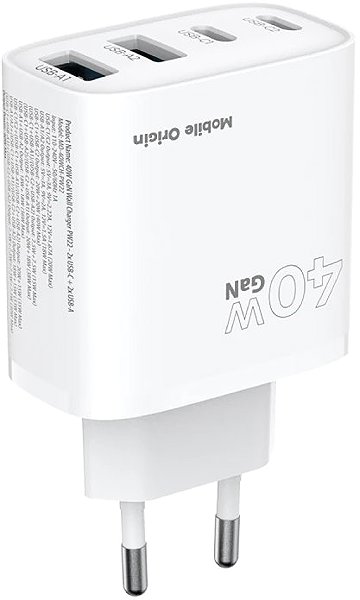 Wall Charger Mobile Origin 40W GaN Wall Charger PW22 2x USB-C + 2x USB-A ...