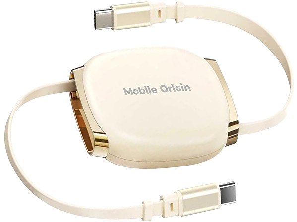 Data Cable Mobile Origin 100W Retractable Cable Box USB-C to USB-C CB7 Beige ...