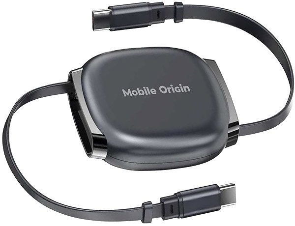 Data Cable Mobile Origin 100W Retractable Cable Box USB-C to USB-C CB7 Space Grey ...
