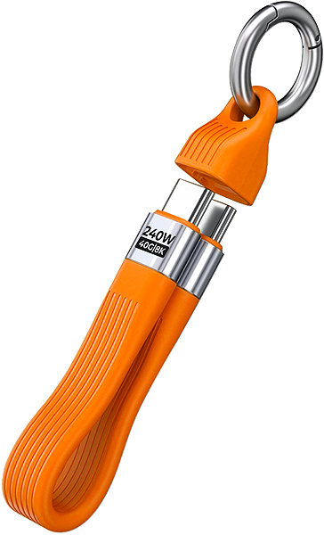 Data Cable Mobile Origin 240W 40Gbps 8K USB-C Keychain Cable CB17 Orange ...